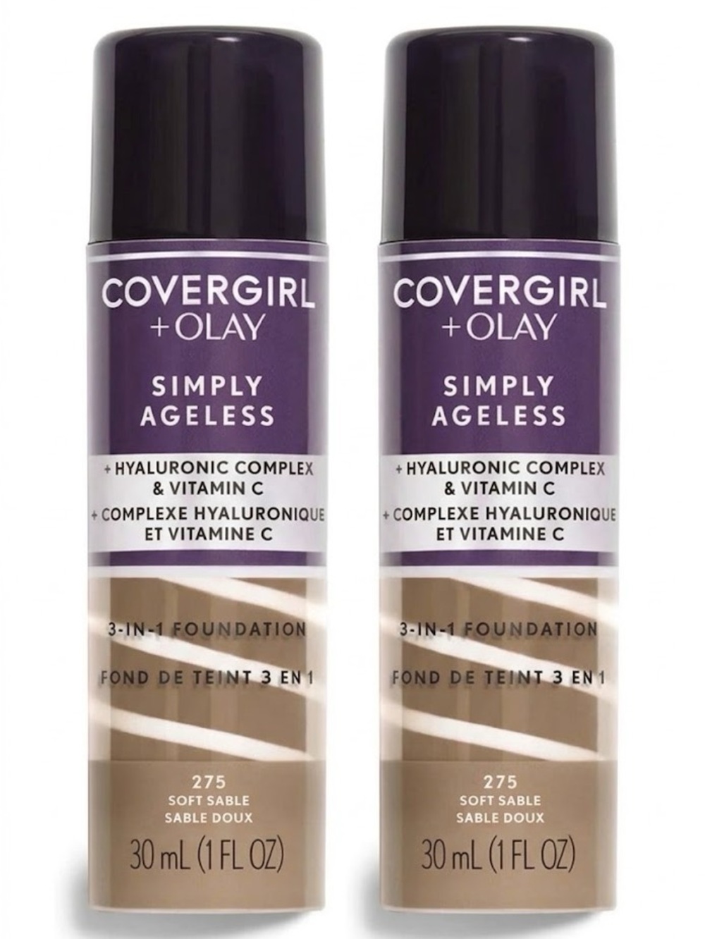 2 PK COVERGIRL + Olay Simply Ageless 3-in-1 Foundation - 275 Soft Sable (Brown)
